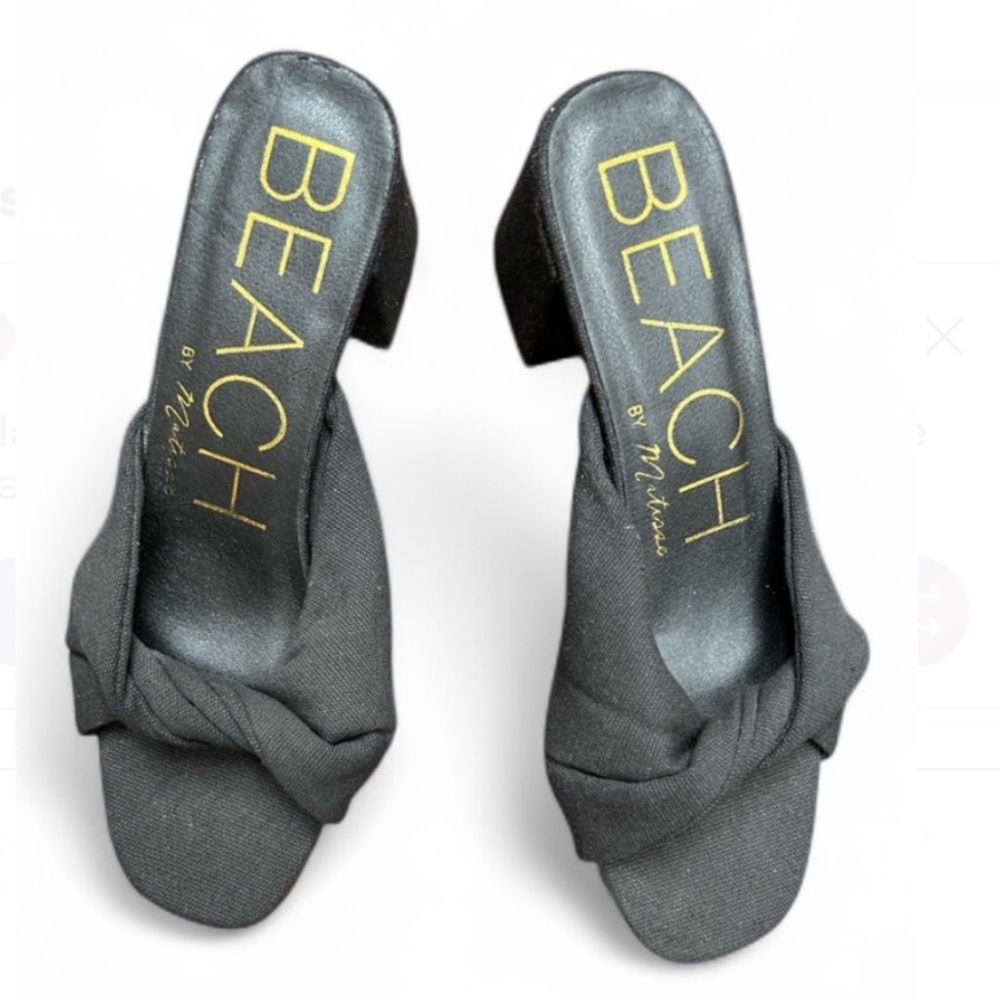 Beach by Matisse BLACK OPEN TOE HEEL SANDALS/ Size 10M - Picture 2 of 7